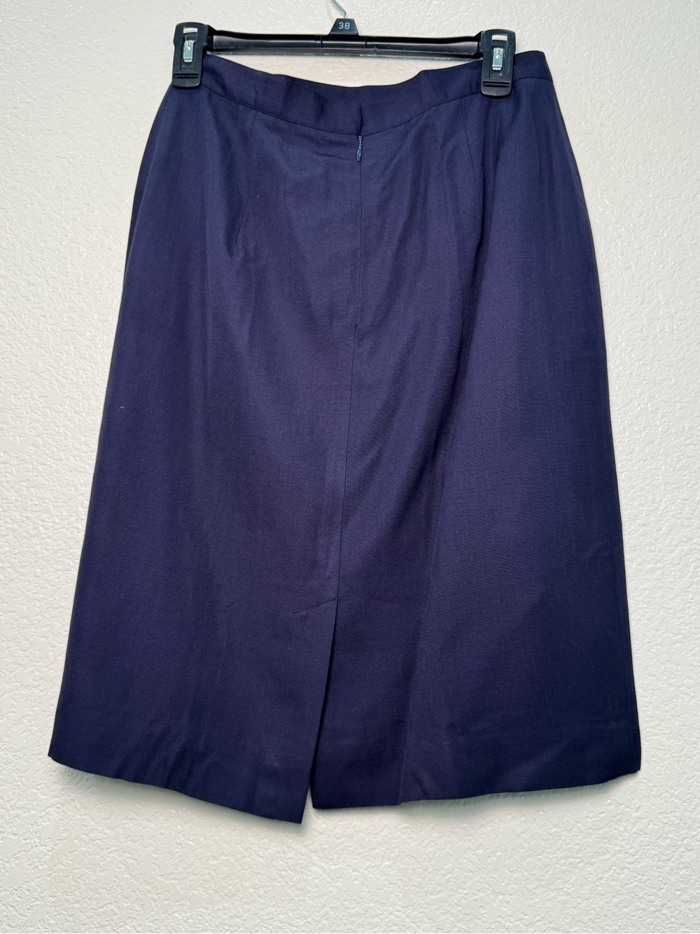 Vintage Christian Dior Navy Blue Midi Pencil Skirt Size 10 High Waist Made USA - Picture 13 of 13